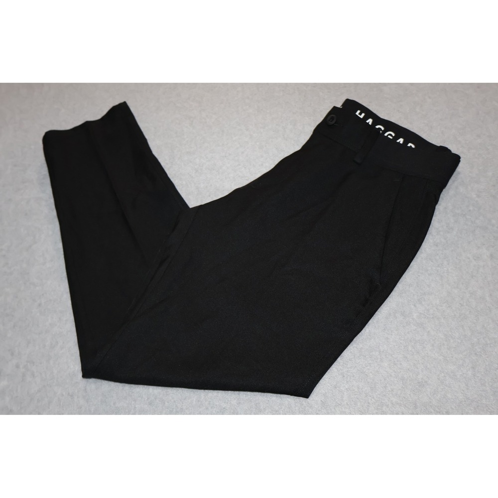Haggar Manhattan Flex Series Slim Fit Pants Men 33x30 Black Dress Slacks Golf
